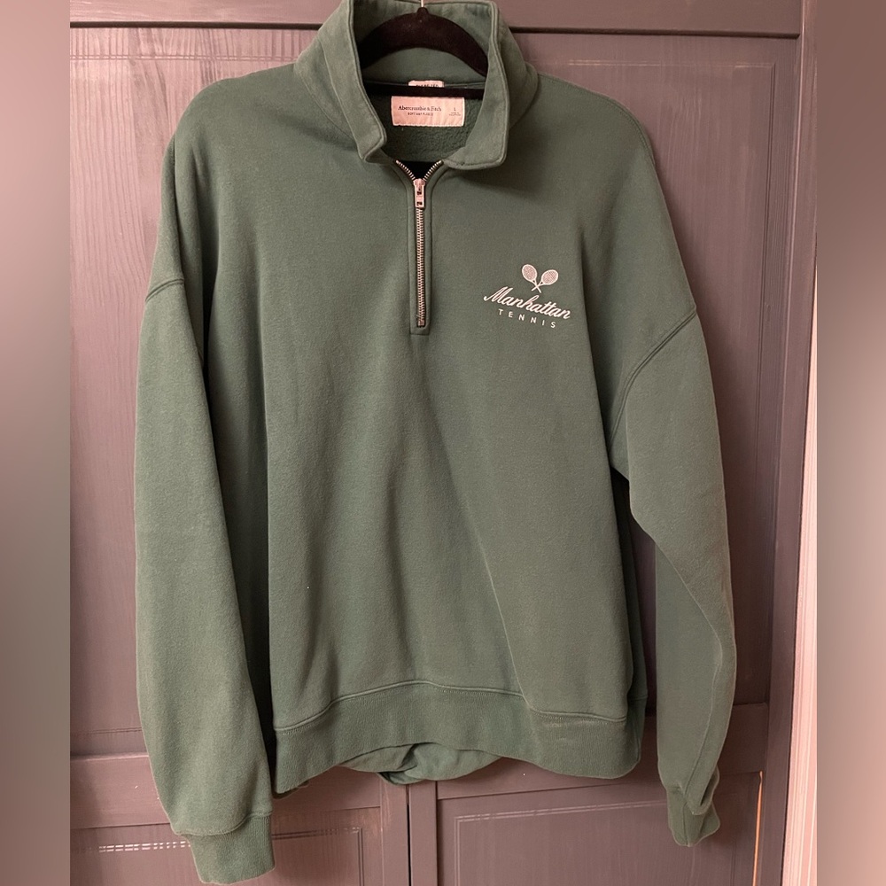 Abercrombie & Fitch Forest Green Zip Up Sweater